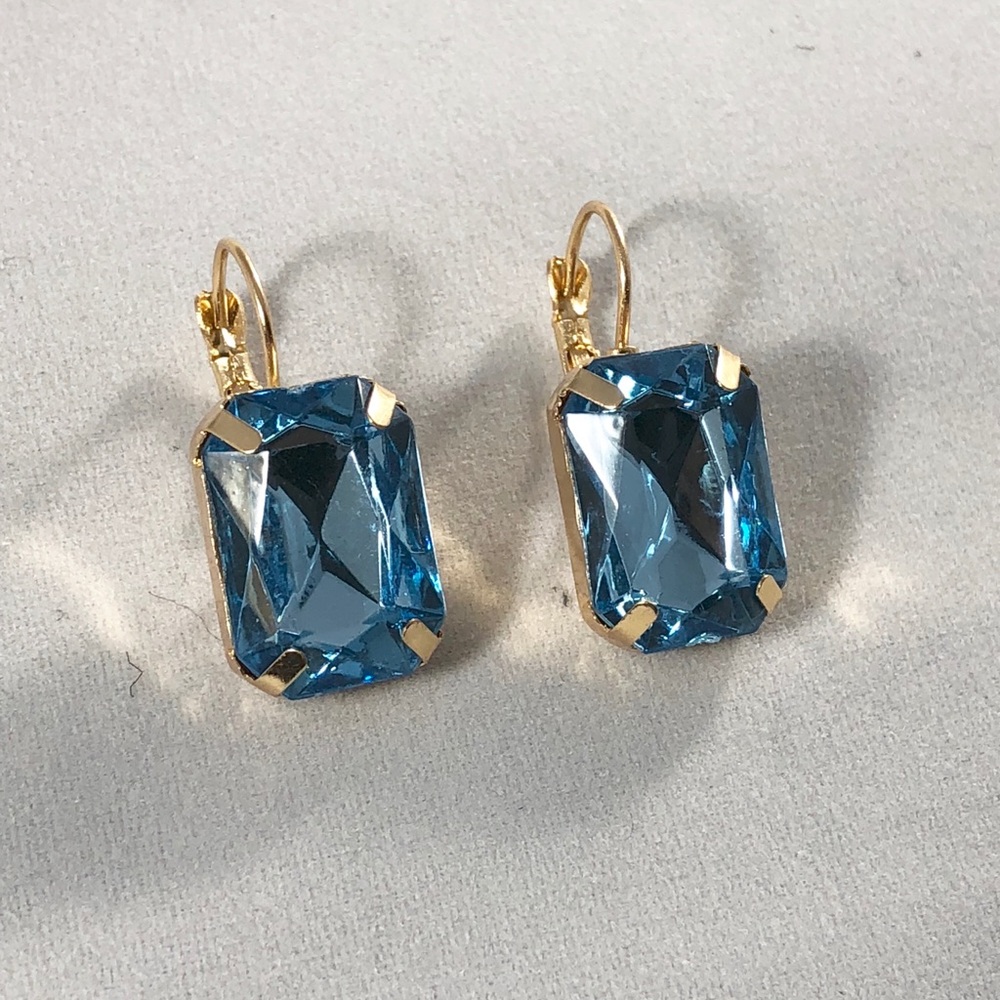 Blue Crystal Drop Earrings